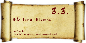 Böhmer Bianka névjegykártya